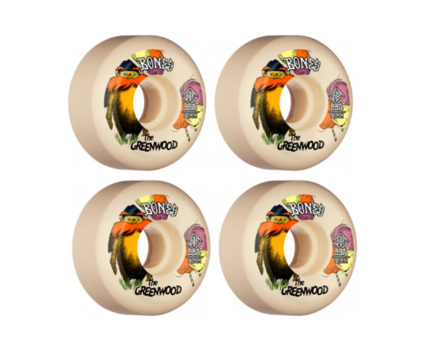 גלגלים לסקייטבורד Greenwood 52mm v5 99a-Bones - Free Sport Israel